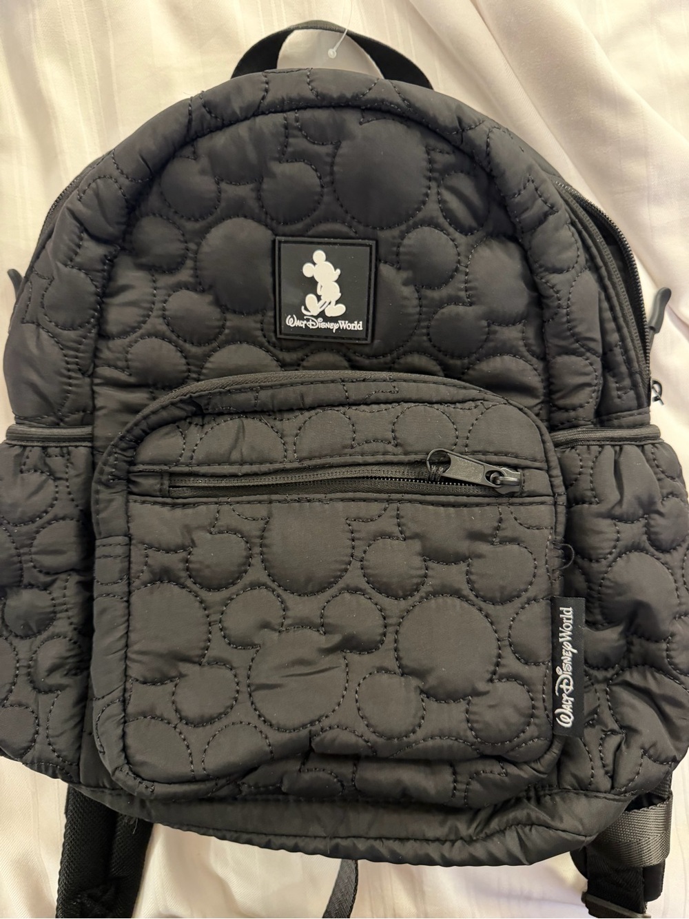 Disney Quilted Black Mickey Backpack